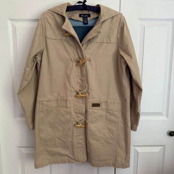 Denim&Co Beige Trench Coat with Removable Fleece Lining womens size Large - Picture 1 of 15